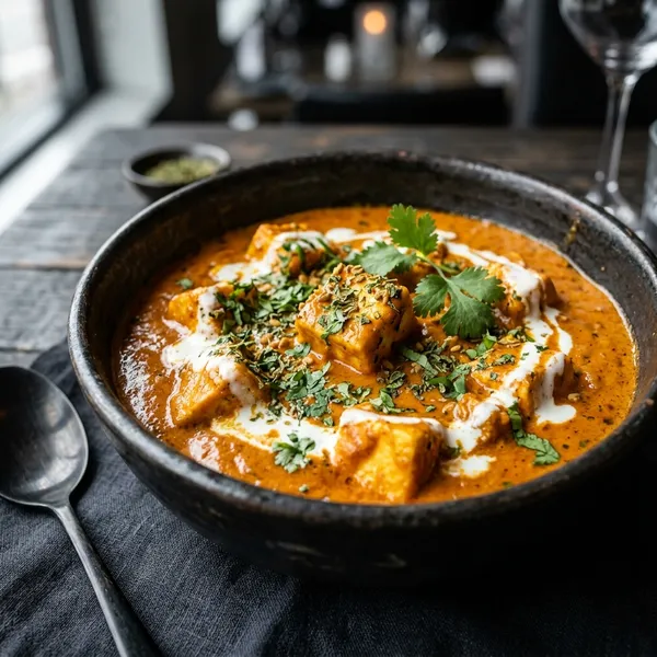 Gourmet Paneer Butter Masala meal kit prepped and ready to cook